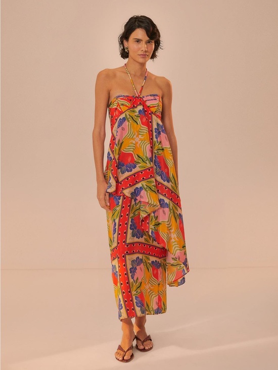 FARM Rio Dresses & Skirts - Farm Rio Colorful Tropical Strapless Maxi Dress